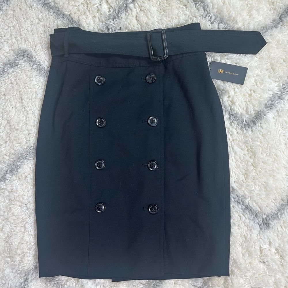 Outback Red Black Double-Breasted Pencil Skirt